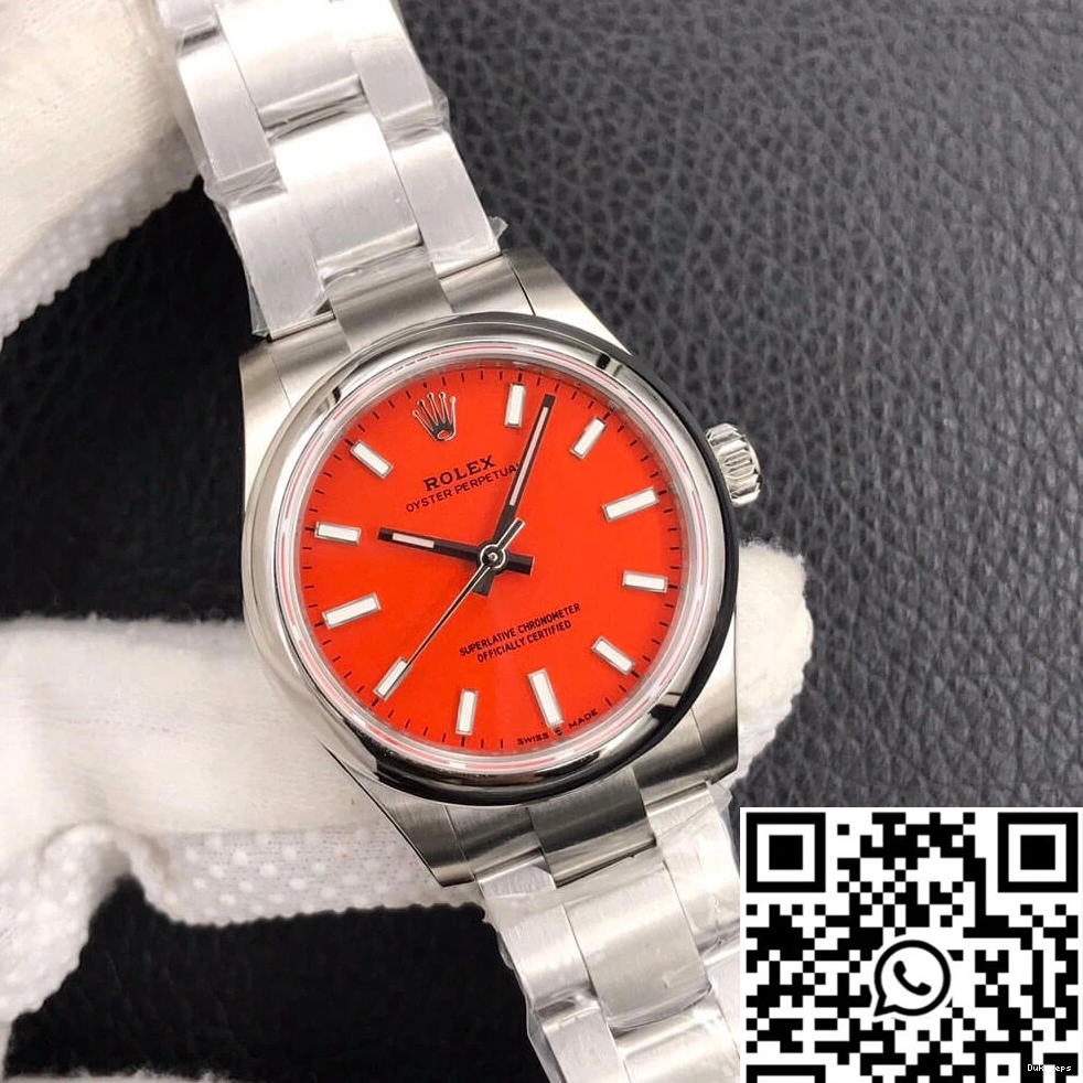 EW Coral Perpetual Red Factory Dial Oyster M277200-0008 Rolex 31MM 1218